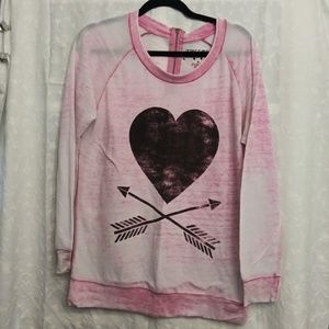 Freeze sweaters pink with heart sz M